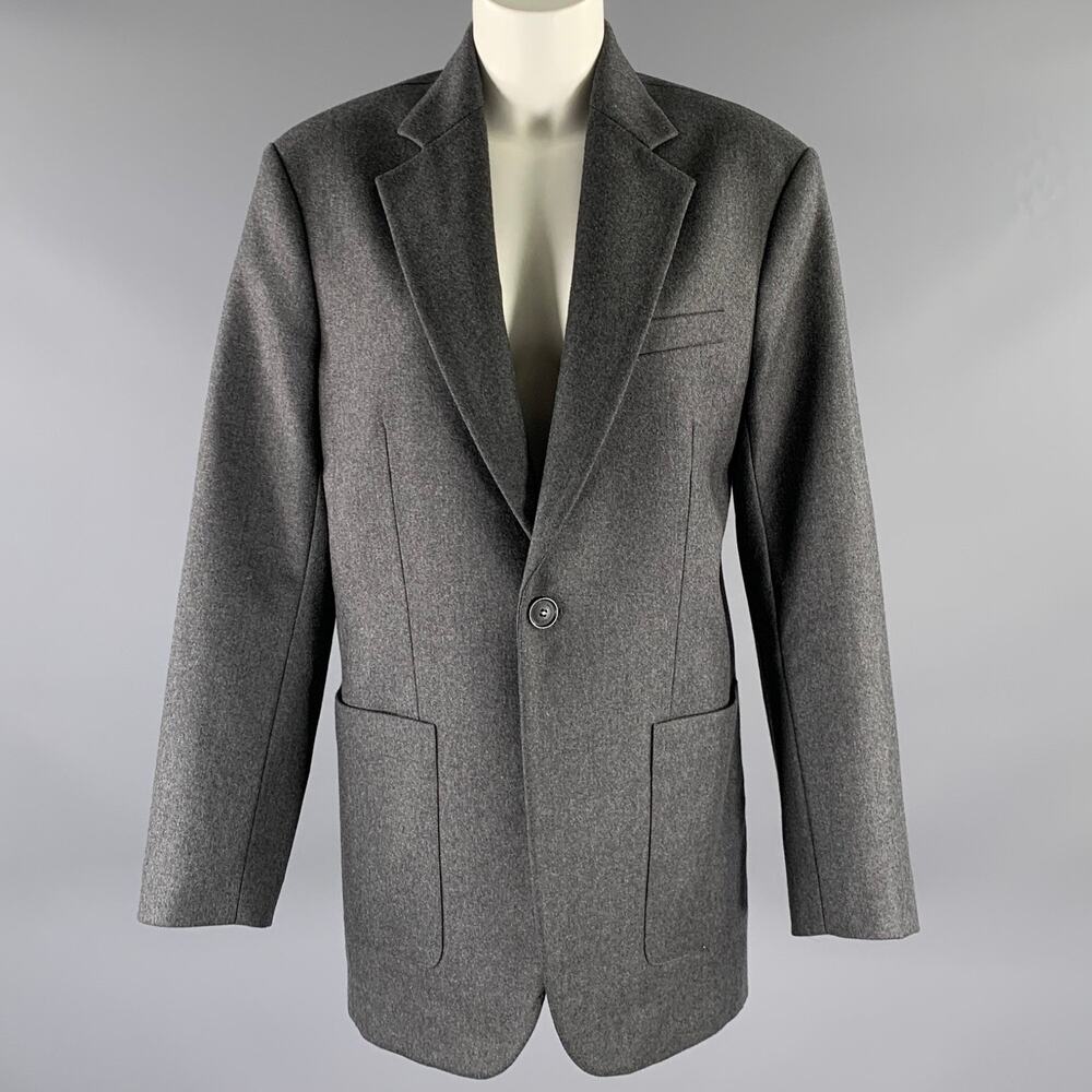 NILI LOTAN Size M Grey Wool Notch Lapel Jacket